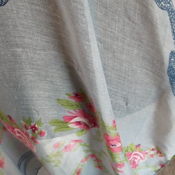 Silky Sheer Scarf 100% Viscose Blues/Pinks 70" x 36" - Picture 4 of 6